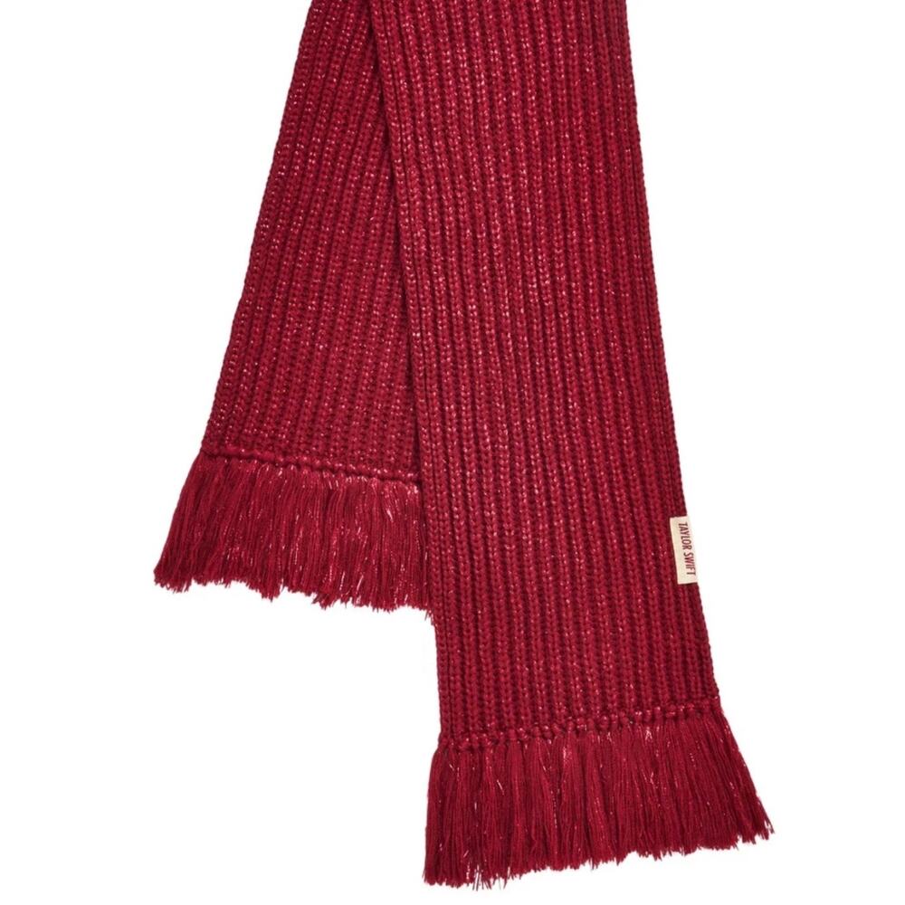 Taylor Swift Sparkly Lurex Scarf New Sealed Red All Too Well Fall Swiftie Unisex